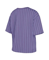 New Era Women's Purple Colorado Rockies 2025 City Connect Boxy Pinstripe T-Shirt