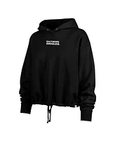 '47 Brand Women's Black Baltimore Orioles City Connect Venice Cropped Pullover Hoodie