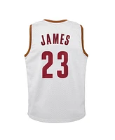 Mitchell & Ness Big Boys and Girls LeBron James White Cleveland Cavaliers 2015-16 Hardwood Classics Swingman Throwback Home Jersey