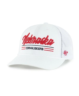 '47 Brand Men's White Nebraska Huskers Garner Rope Trucker Adjustable Hat