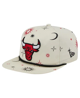 New Era Men's Cream Chicago Bulls Lunar Golfer Snapback Hat