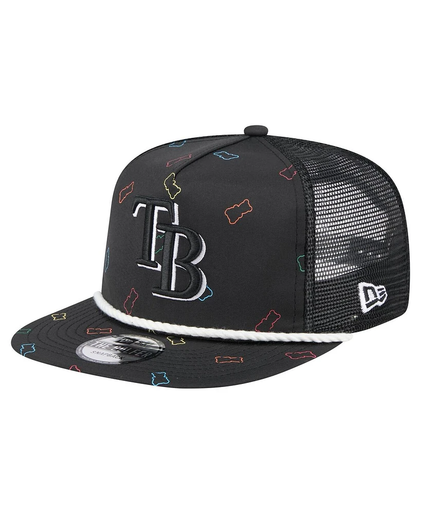 New Era Men's Black Tampa Bay Rays Gummy Golfer Trucker Adjustable Hat