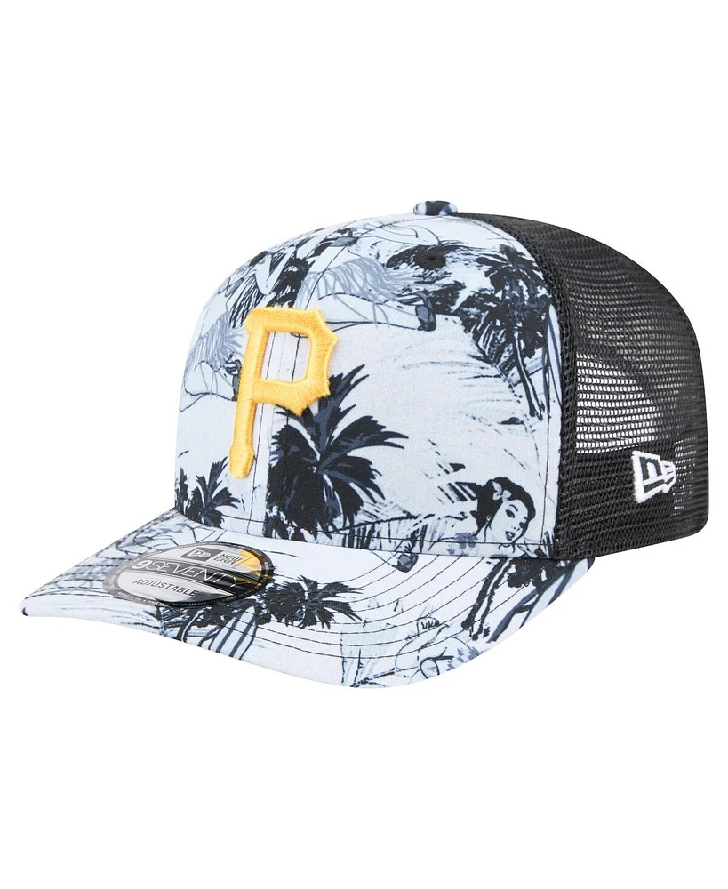 New Era Men's Black Pittsburgh Pirates Hula Trucker 9SEVENTY Adjustable Hat