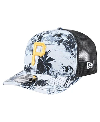 New Era Men's Black Pittsburgh Pirates Hula Trucker 9SEVENTY Adjustable Hat