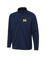 Antigua Men's Navy Michigan Wolverines Links 2 Full-Zip Golf Jacket
