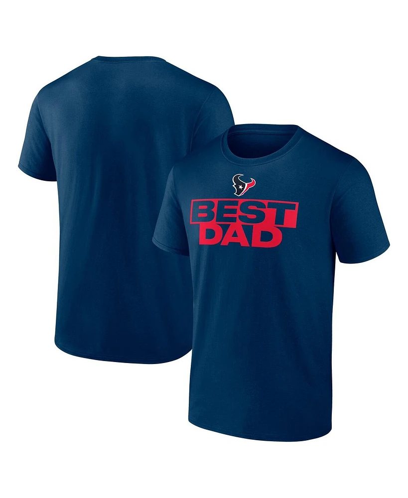 Logo Athletic Men's Navy Houston Texans Best Dad T-Shirt