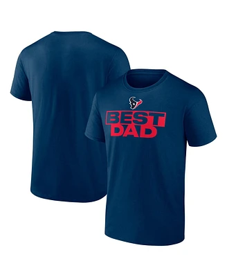 Logo Athletic Men's Navy Houston Texans Best Dad T-Shirt