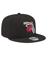 New Era Men's Black Miami Heat State Pride 9FIFTY Snapback Hat