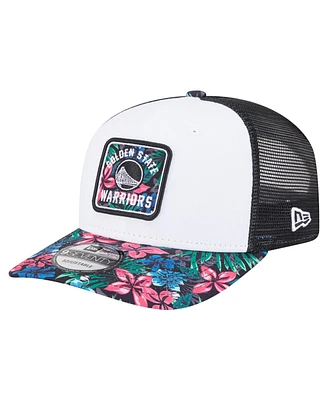 New Era Men's White Golden State Warriors Floral 9SEVENTY Adjustable Hat