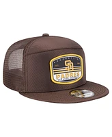 New Era Men's Brown San Diego Padres Split Panel 9FIFTY Trucker Snapback Hat