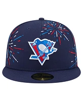New Era Men's Navy Pittsburgh Penguins Americana Fireworks 59FIFTY Fitted Hat