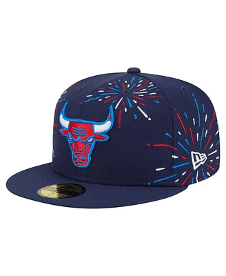 New Era Men's Navy Chicago Bulls Americana Fireworks 59FIFTY Fitted Hat