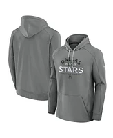 Fanatics Men's Gray Dallas Stars 2025 Stanley Cup Playoffs Authentic Pro Rink Fly Fleece Pullover Hoodie