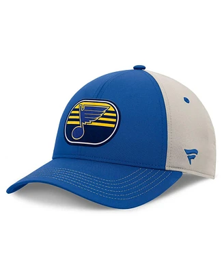 Fanatics Men's Blue/Gray St. Louis Blues 2025 Stanley Cup Playoffs Locker Room Trucker Adjustable Hat
