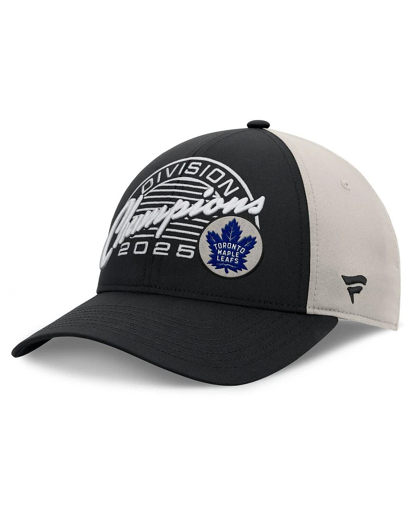 Fanatics Men's Black Toronto Maple Leaf's 2025 Atlantic Division Champions Locker Room Adjustable Hat