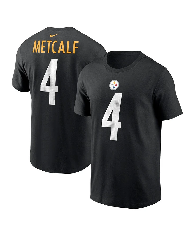 Nike Men's Dk Metcalf Black Pittsburgh Steelers Name Number T-Shirt