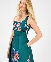 julia jordan Women's Printed Square-Neck Sleeveless Dress
