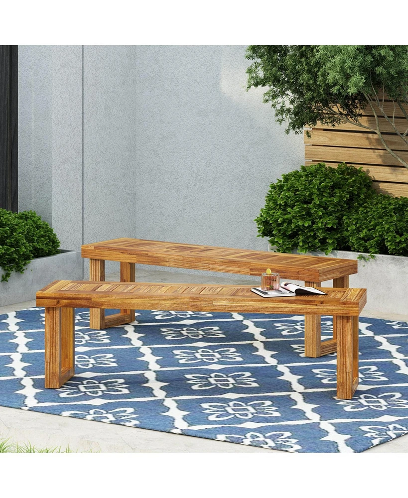 Acacia Wood Outdoor Bench - 60 Inch