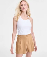 I.n.c. International Concepts Women's Perfect Ribbed Hardware-Trim Tank Top, Exclusively at Macy's