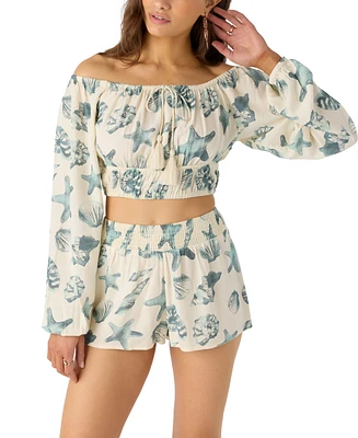 O'Neill Juniors' Kammie Seashell-Print Crop Top