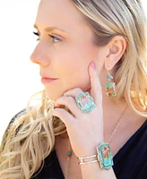 Barse Scenic Sedona Blue Turquoise and Golden Cuff Bracelet