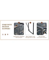 Black Marble Dining Set - 55" Table & 4 Pu Chairs