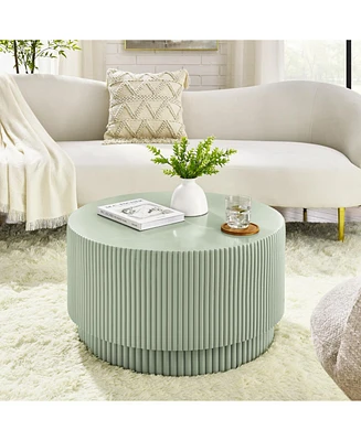 15.72-inch H-barrel coffee table, Nordic style, simple design, suitable for indoor and outdoor use, magnesium oxide material, suitable for living room