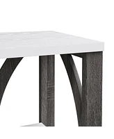 3-Tier Industrial Console Table, 70.9" Narrow Entry Table, White
