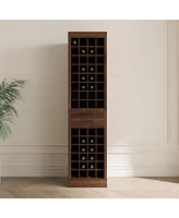 brown walnut color modular 32 wine bar cabinet Buffet Cabinet