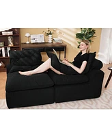 Modular L-Sofa: Diy, Corduroy Fabric, Neck Pillow, Lumbar Pillow, Black