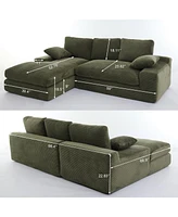 Modular Sofa, 99"69", Sleeper, Modern Minimalist, 2-Piece, Installation-Free