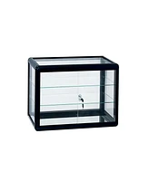 Tempered Glass Counter Top Display Showcase with Sliding Glass Door and Lock, Standard Aluminum Framing with Sliding Glass Door and Lock-display cabin
