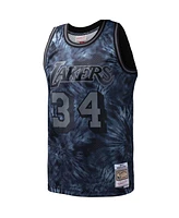 Mitchell & Ness Men's Shaquille O'Neal Black Los Angeles Lakers Hardwood Classics 1996/97 Tie-Dye Swingman Jersey