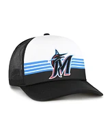 '47 Brand Men's Black Miami Marlins Lift Off Foam Front Mesh Trucker Adjustable Hat