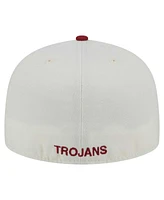 New Era Men's Cream Usc Trojans Chrome 59FIFTY Fitted Hat
