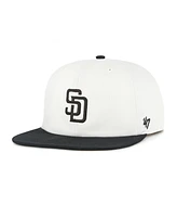 '47 Brand Men's White/Black San Diego Padres Foundation Captain Snapback Hat