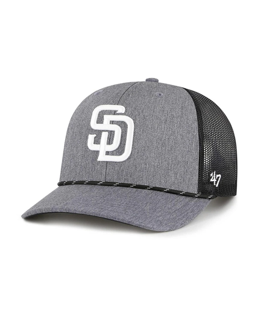 '47 Brand Men's Charcoal San Diego Padres Carbon Rope Trucker Adjustable Hat