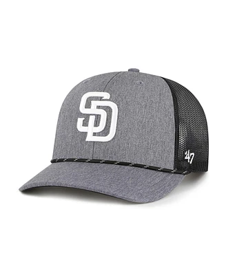 '47 Brand Men's Charcoal San Diego Padres Carbon Rope Trucker Adjustable Hat