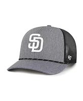 '47 Brand Men's Charcoal San Diego Padres Carbon Rope Trucker Adjustable Hat
