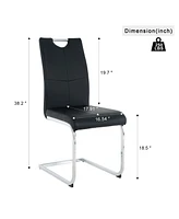 Modern Round Glass Dining Set (Table & 6 Black Chairs)