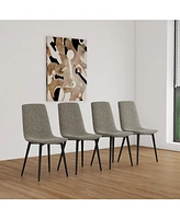White Extendable Dining Set: Table & 4 Grey Chairs
