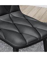 Square Faux Marble Dining Table Set for 4
