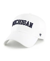 '47 Brand Men's White Michigan Wolverines Clean Up Adjustable Hat
