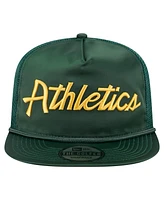 New Era Men's Green Athletics Retro Satin Script Golfer Adjustable Hat