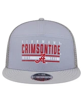 New Era Men's Gray Alabama Crimson Tide Split Panel 9FIFTY Snapback Trucker Hat