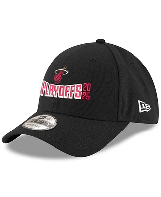 New Era Men's Black Miami Heat 2025 Nba Playoffs 9FORTY Adjustable Hat