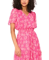 Msk Women's Flutter-Sleeve Handkerchief-Hem Maxi Dress