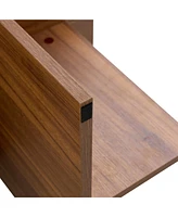 Walnut Wood Grain Coffee Table: Modern Luxury, Stable Support (44.8")