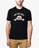 La Pop Art Men's Peeking Santa Premium Blend Word T-Shirt