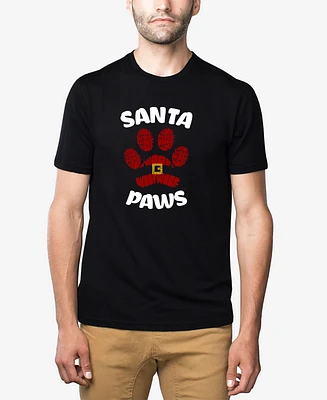 La Pop Art Men's Santa Paws Premium Blend Word T-Shirt